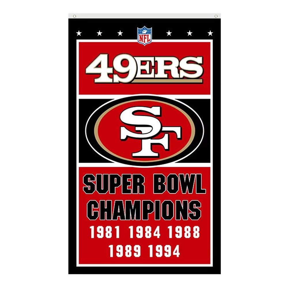 San Francisco 49ers Super Bowl Champions Novelty Flag Banner NEW! 3 ft x 5 ft Home & Garden:Yard, Garden & Outdoor Living:Décor:Flags Style Your Walls